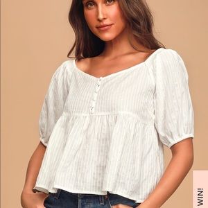 Lulu’s true bliss button front babydoll top